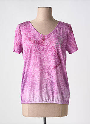 T-shirt sérigraphie floquée manches courtes violet STREET ONE femme