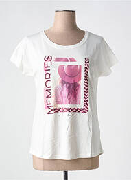 T-shirt sérigraphie floquée manches courtes blanc STREET ONE femme