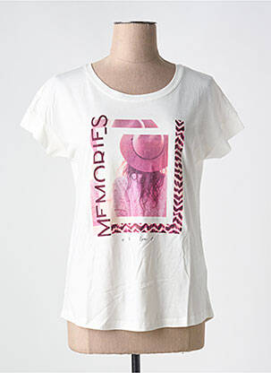 T-shirt sérigraphie floquée manches courtes blanc STREET ONE femme