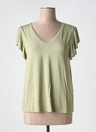 T-shirt col v manches courtes vert IVY BEAU femme