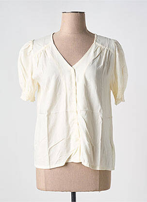 Blouse tissage popeline manches courtes blanc COMPAÑIA FANTASTICA femme