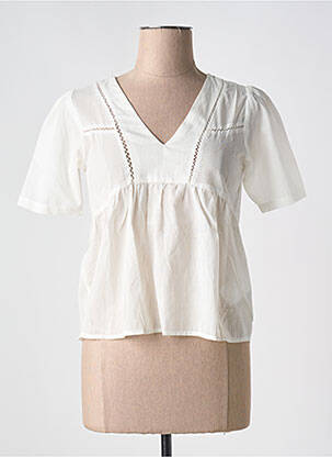 Blouse manches courtes manches courtes blanc COMPAÑIA FANTASTICA femme