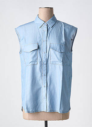 Chemisier manches courtes manches courtes bleu IVY BEAU femme