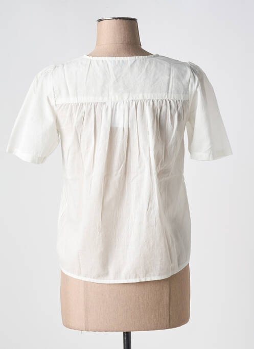 Blouse tissage popeline manches courtes blanc COMPAÑIA FANTASTICA femme