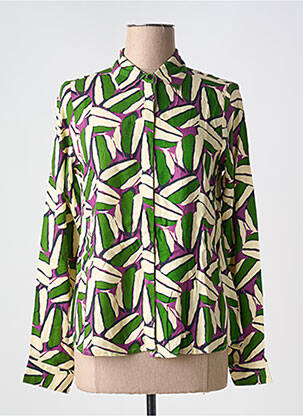 Chemisier imprimé fantaisie manches longues vert COMPAÑIA FANTASTICA femme