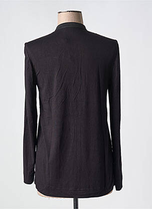 Blouse tissage popeline manches longues noir QUATRE VINGT JOURS femme