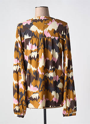 Blouse imprimé fantaisie manches longues marron IVY BEAU femme