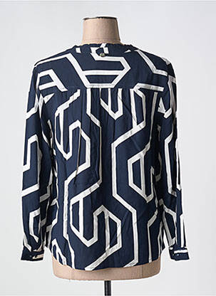 Blouse tissage popeline manches longues bleu STREET ONE femme