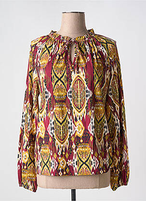 Blouse imprimé fantaisie manches longues jaune IVY BEAU femme