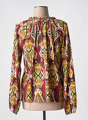 Blouse tissage popeline manches longues jaune IVY BEAU femme