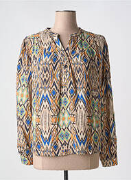 Blouse imprimé fantaisie manches longues marron IVY BEAU femme