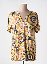 T-shirt imprimé fantaisie manches courtes jaune IVY BEAU femme