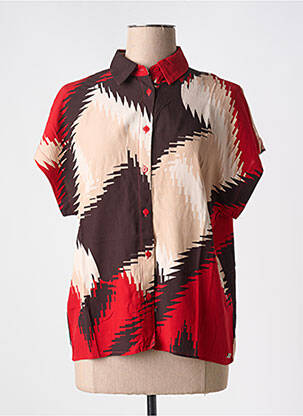 Chemisier manches courtes manches courtes rouge IVY BEAU femme