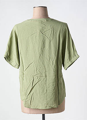 Blouse tissage popeline manches courtes vert STREET ONE femme