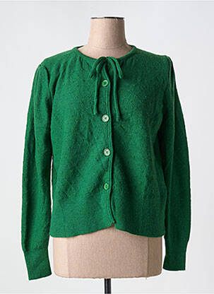 Gilet manches courtes resserrée sur le bas vert COMPAÑIA FANTASTICA femme