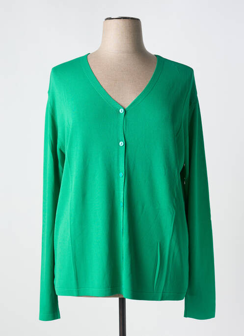 Gilet manches longues vert QUATRE VINGT JOURS pour femme