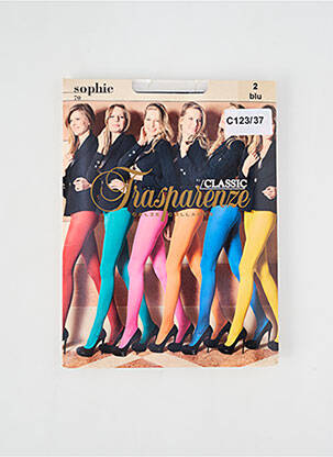 Collants stretch bleu TRASPARENZE femme