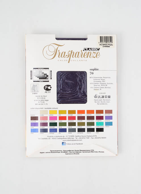 Collants violet TRASPARENZE pour femme