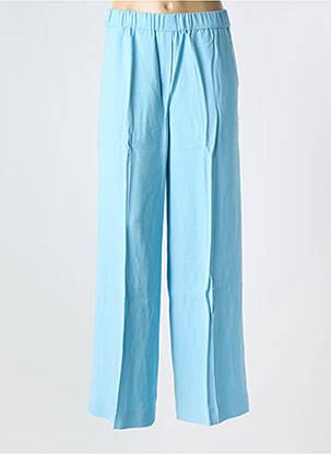 Pantalon large tissage crêpe taille haute bleu ESPRIT femme