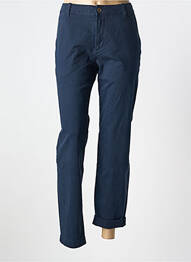 Pantalon chino tissage popeline taille normale bleu ESPRIT femme
