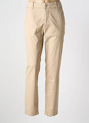 Pantalon chino tissage popeline taille normale beige ESPRIT femme