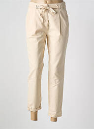Pantalon chino tissage popeline taille haute beige ESPRIT femme