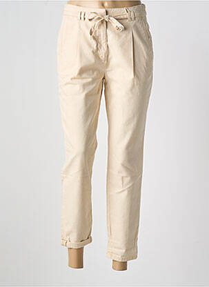 Pantalon chino tissage popeline taille haute beige ESPRIT femme