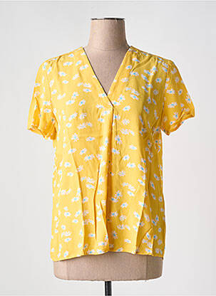 Blouse imprimé fleurs manches courtes jaune ESPRIT femme
