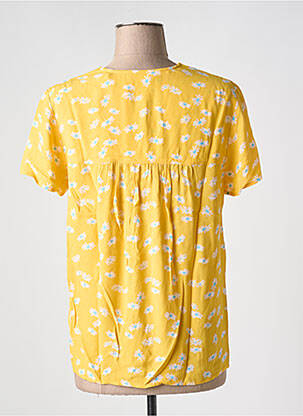 Blouse imprimé fleurs manches courtes jaune ESPRIT femme