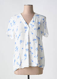 Blouse imprimé fleurs manches courtes bleu ESPRIT femme