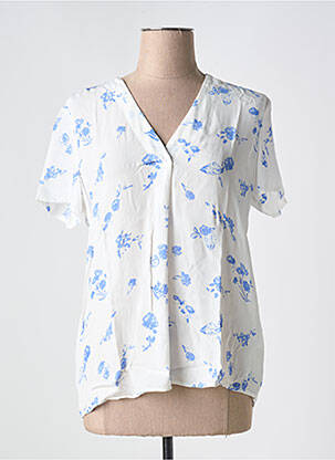 Blouse imprimé fleurs manches courtes bleu ESPRIT femme