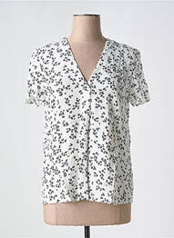 Blouse imprimé fleurs manches courtes noir ESPRIT femme