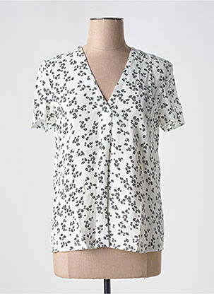 Blouse imprimé fleurs manches courtes noir ESPRIT femme