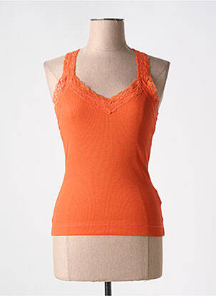 Top stretch fines bretelles orange ESPRIT femme