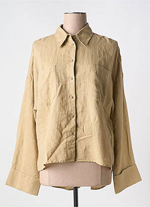 Chemisier tissage crêpe manches longues marron ESPRIT femme