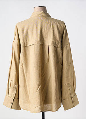 Chemisier tissage crêpe manches longues marron ESPRIT femme