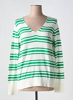 Pull col v manches longues vert ESPRIT femme