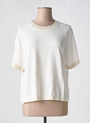 Pull stretch manches courtes beige ESPRIT femme