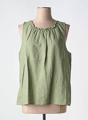 Blouse fermeture boutonnée au dos sans manche vert ESPRIT femme