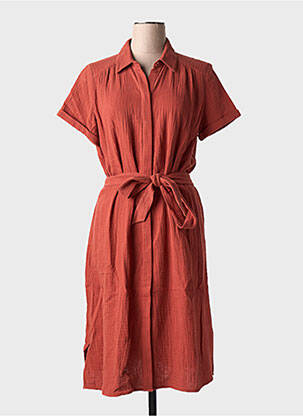 Robe courte manches courtes manches courtes orange ESPRIT femme