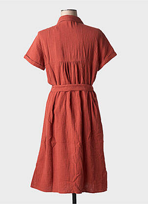 Robe courte manches courtes manches courtes orange ESPRIT femme
