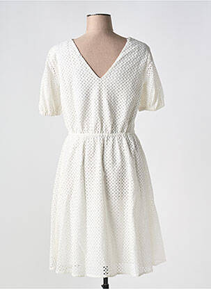 Robe mi-longue manches courtes manches courtes beige ESPRIT femme