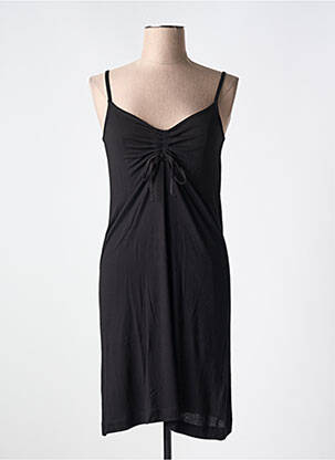 Robe mi-longue col v fines bretelles noir ESPRIT femme
