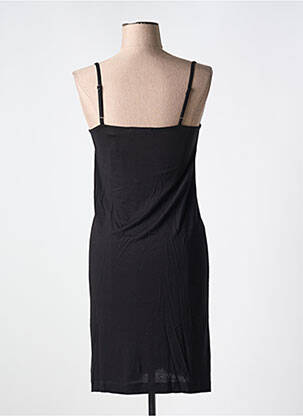 Robe mi-longue col v fines bretelles noir ESPRIT femme