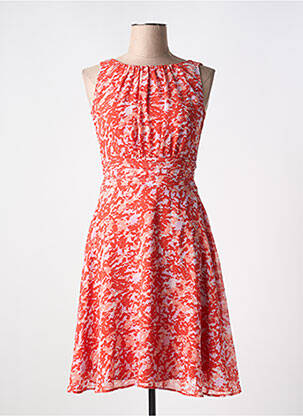 Robe mi-longue imprimé fantaisie sans manche orange ESPRIT femme