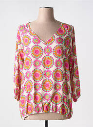 Blouse manches 3/4 manches 3/4 rose SIGNE NATURE femme