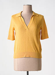 Pull stretch manches courtes jaune ESPRIT femme