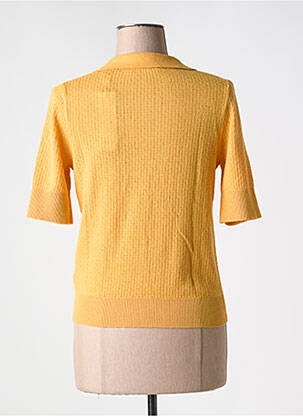 Pull stretch manches courtes jaune ESPRIT femme