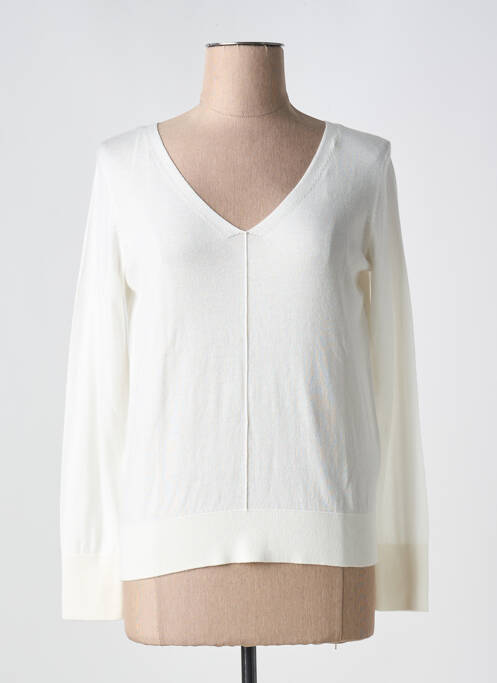 Pull col v manches longues blanc ESPRIT femme