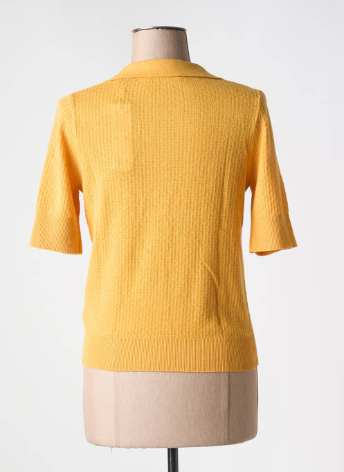 Pull stretch manches courtes jaune ESPRIT femme